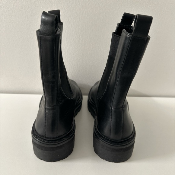 New Black Suede Studio Demi Calfskin Lug-Sole Chelsea Boots | Size: 8M - Picture 2 of 7